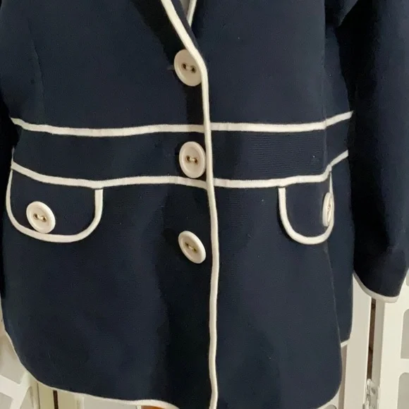 Navy blue and white blazer - Picture 4 of 6